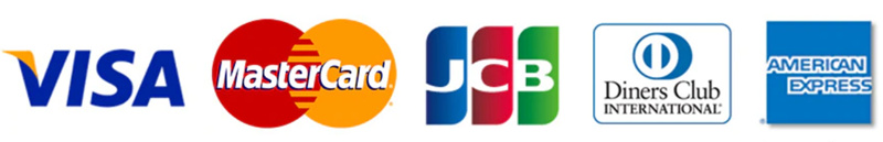 ご利用可能なクレジットカードはVISA、MasterCard、JCB、Dinners、American Expressとなります。